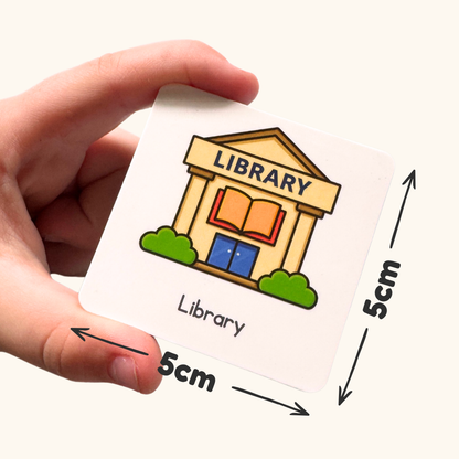 Image shows a single magnet being held between a child's fingers with 5cm written on two sides and arrows to indicate the length of the magnet.